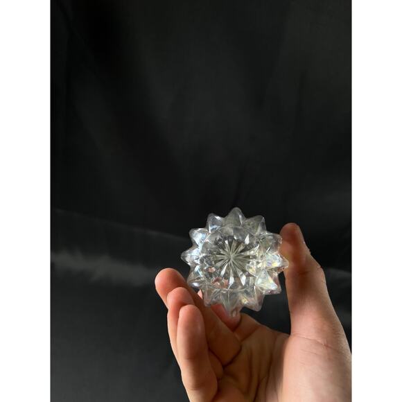 Marked 24% lead crystal Clear perfume bottle with Bird topper EUC vintage - Picture 9 of 11